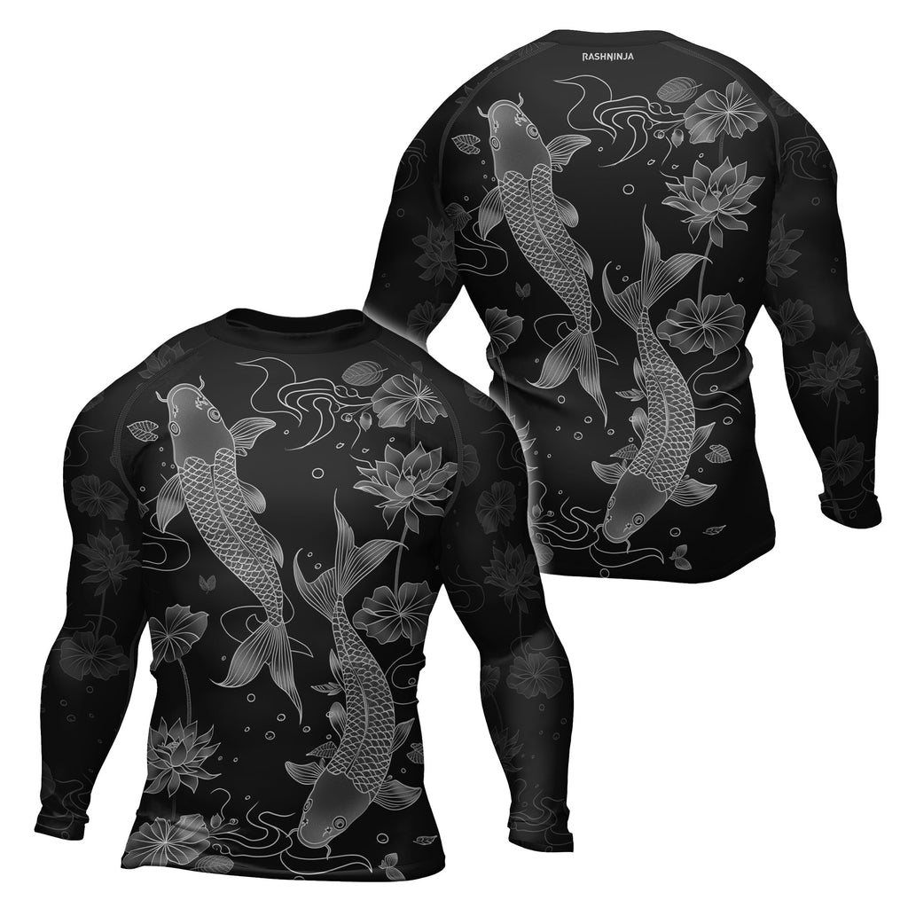 Rashninja Koi Lotus Flow Men's Long Sleeve Rash Guard