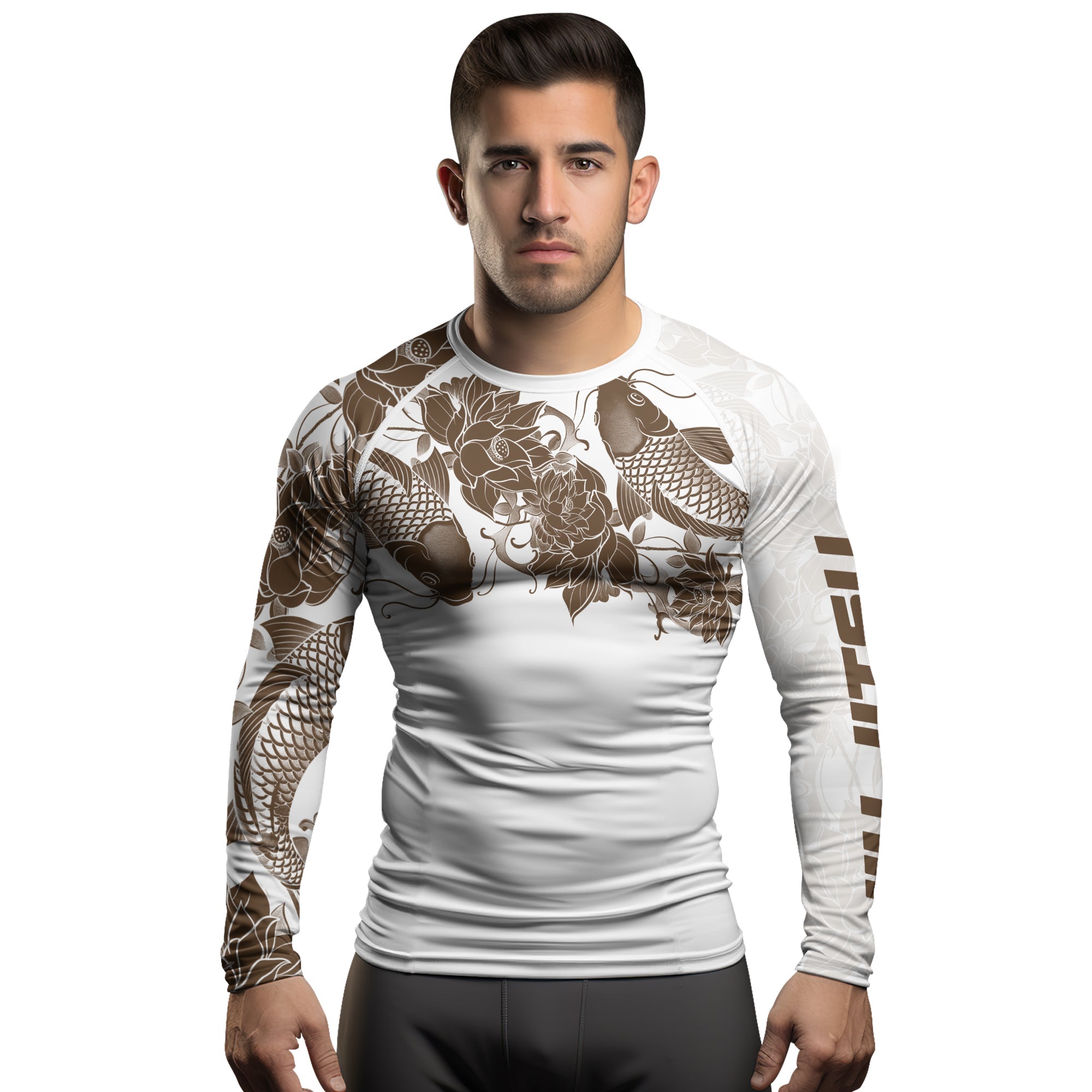 Rashninja Samurai Koi Harmony Men's Long Sleeve Rash Guard