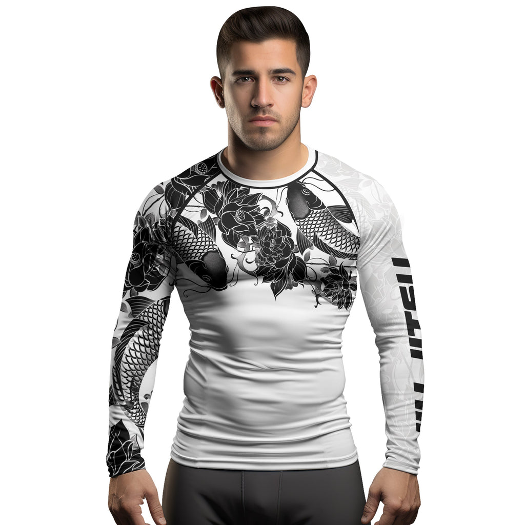 Rashninja Samurai Koi Harmony Men's Long Sleeve Rash Guard
