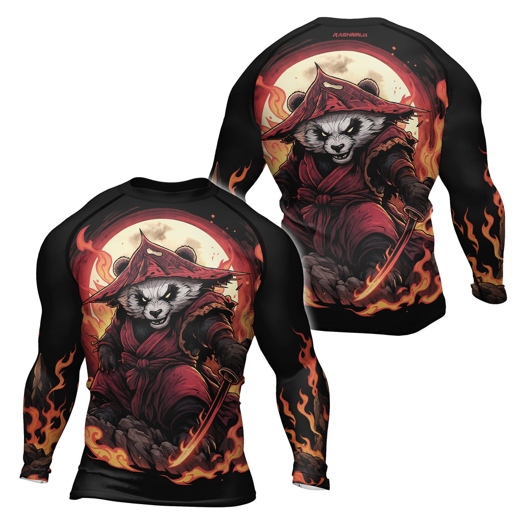 Rashninja Panda Samurai Path Men's Long Sleeve Rash Guard