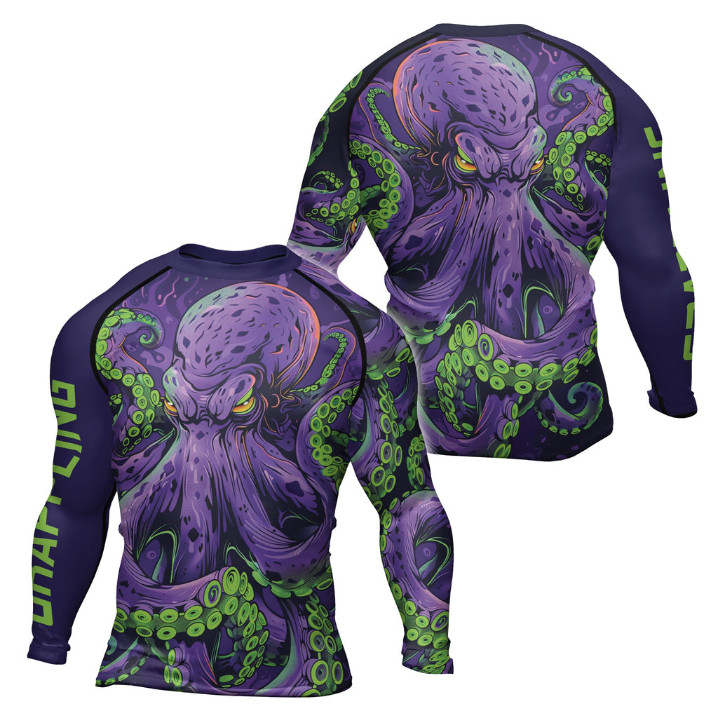 Rashninja Octopus Neon Multi Men's Long Sleeve Rash Guard