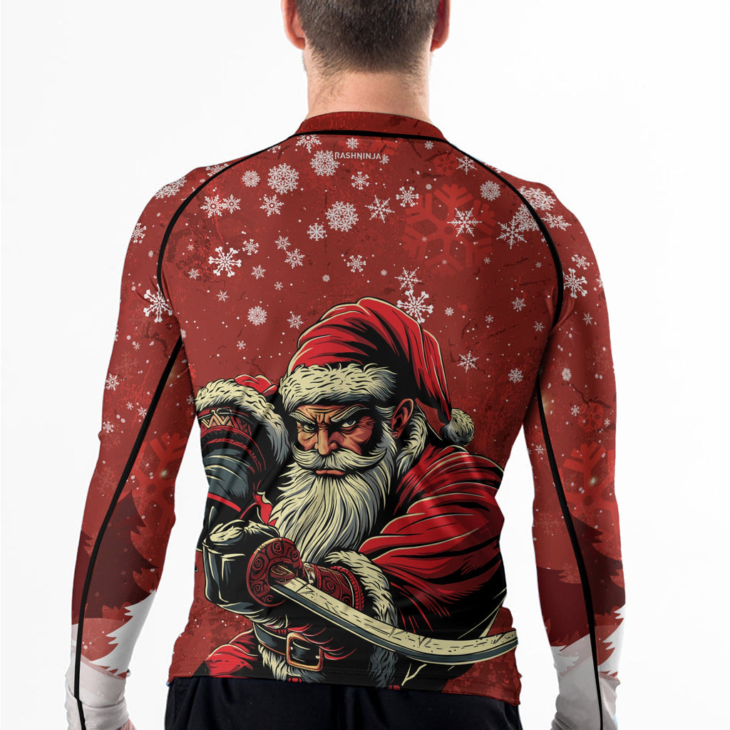Rashninja Christmas Badass Santa Men's Long Sleeve Rash Guard
