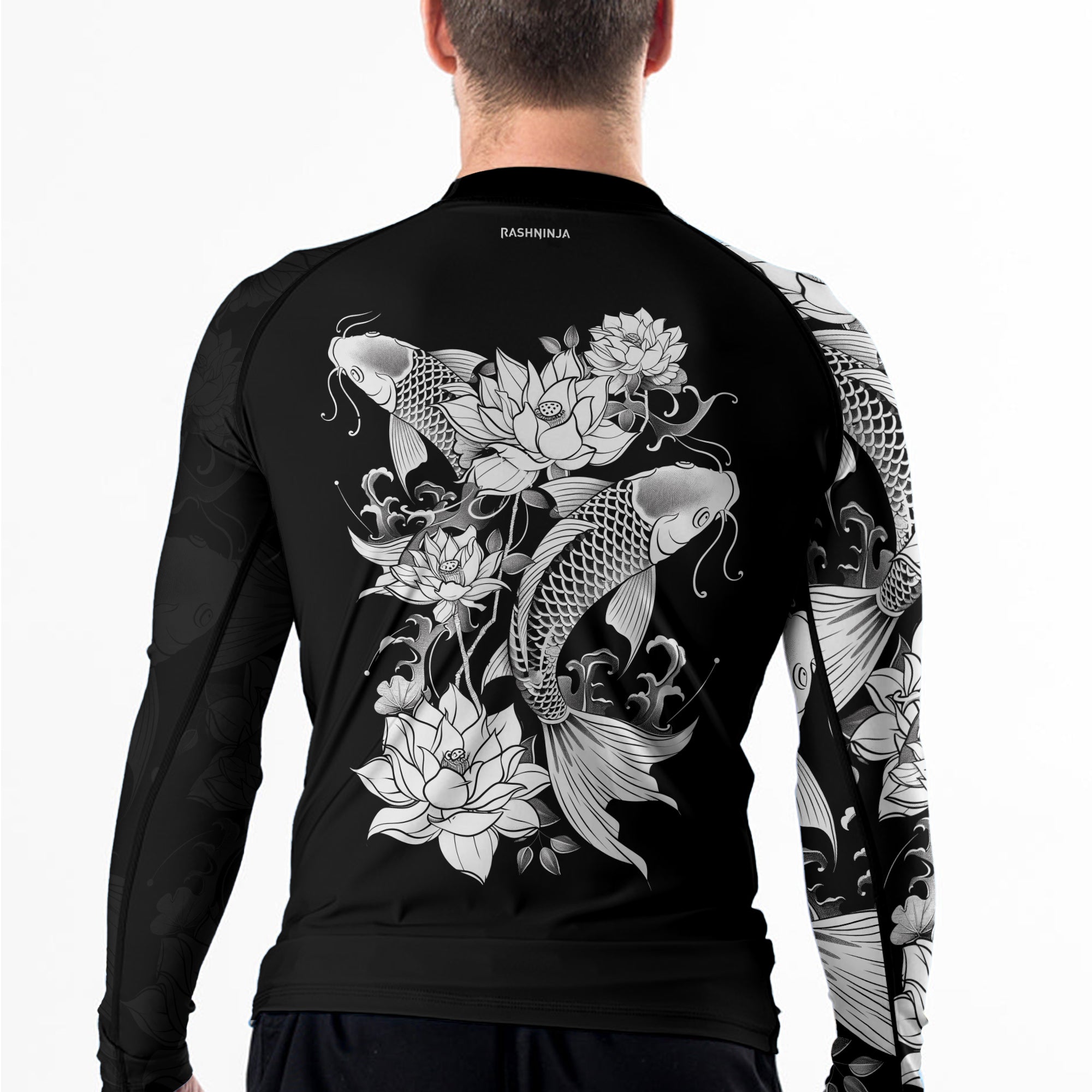 Rashninja Samurai Koi Harmony Men's Long Sleeve Rash Guard
