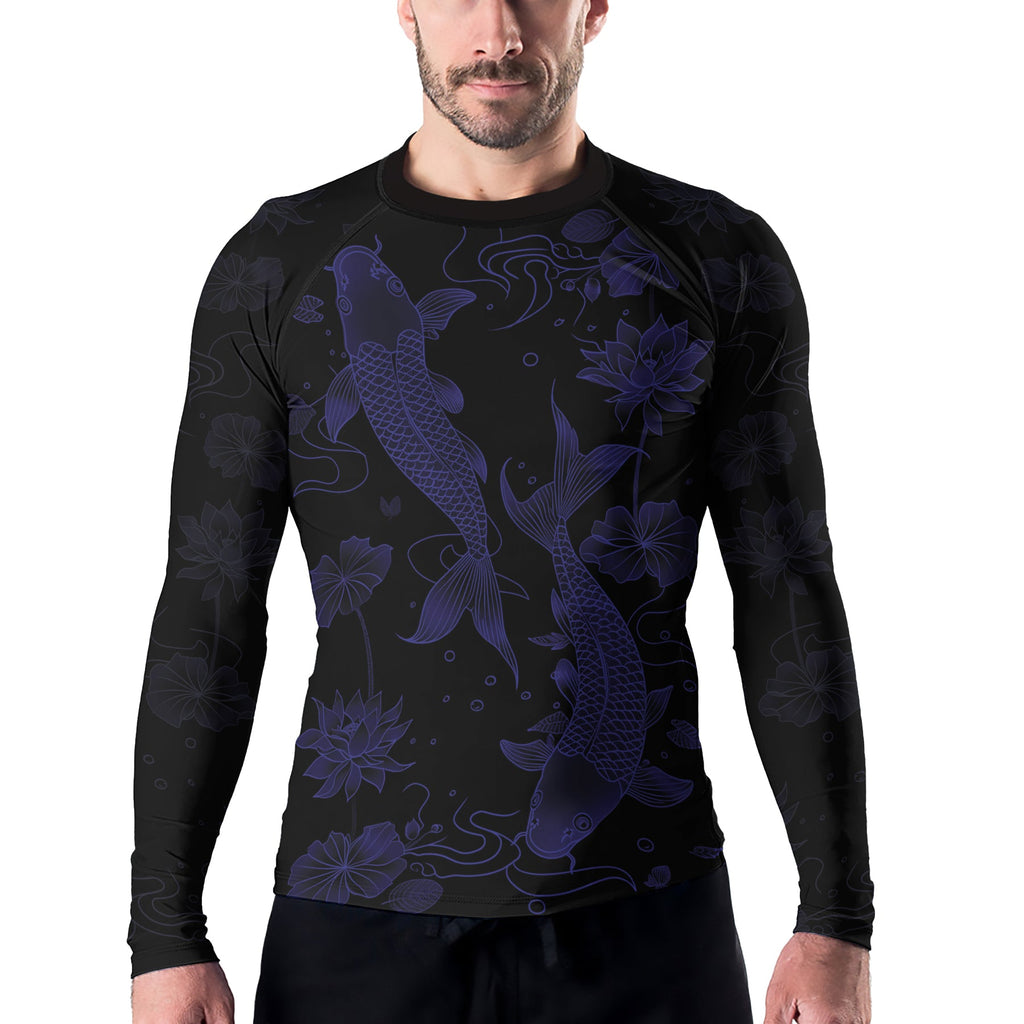 Rashninja Koi Lotus Flow Men's Long Sleeve Rash Guard