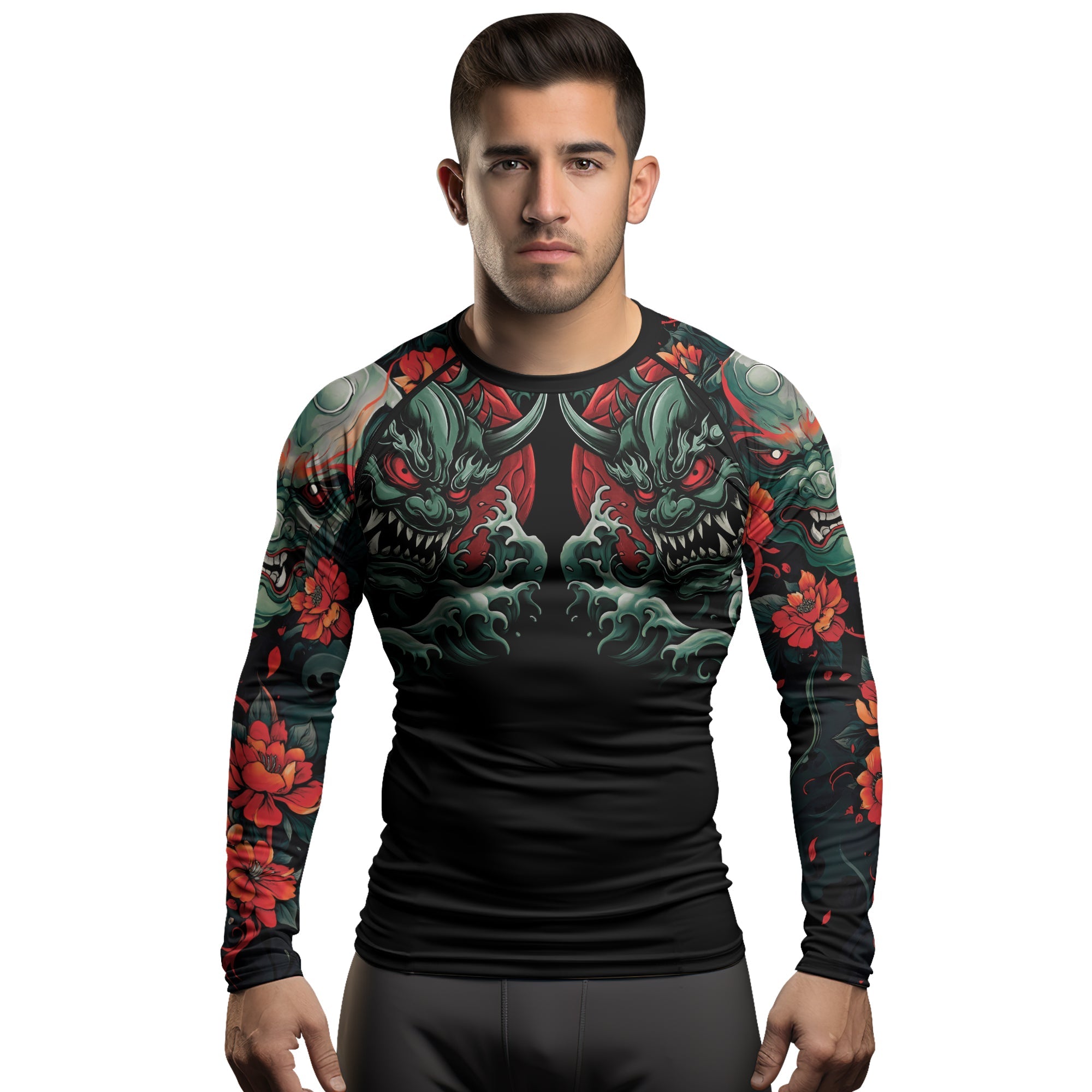 Rashninja Samurai Oni Wrath Men's Long Sleeve Rash Guard