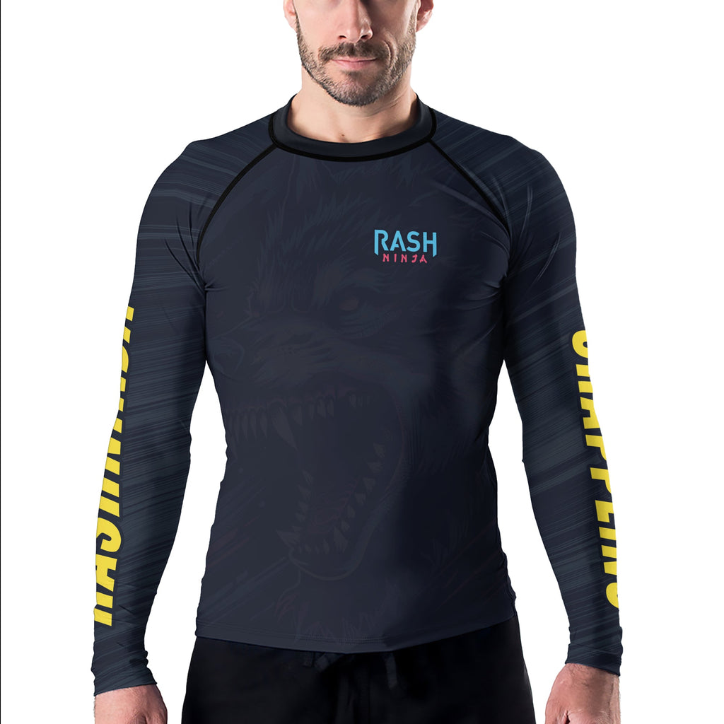 Rashninja Wolf Forest Guardian Men's Long Sleeve Rash Guard
