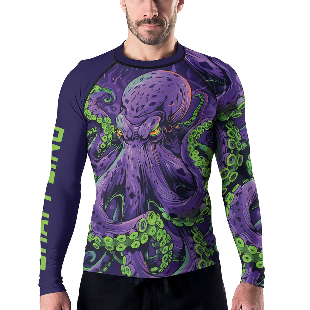 Rashninja Octopus Neon Multi Men's Long Sleeve Rash Guard