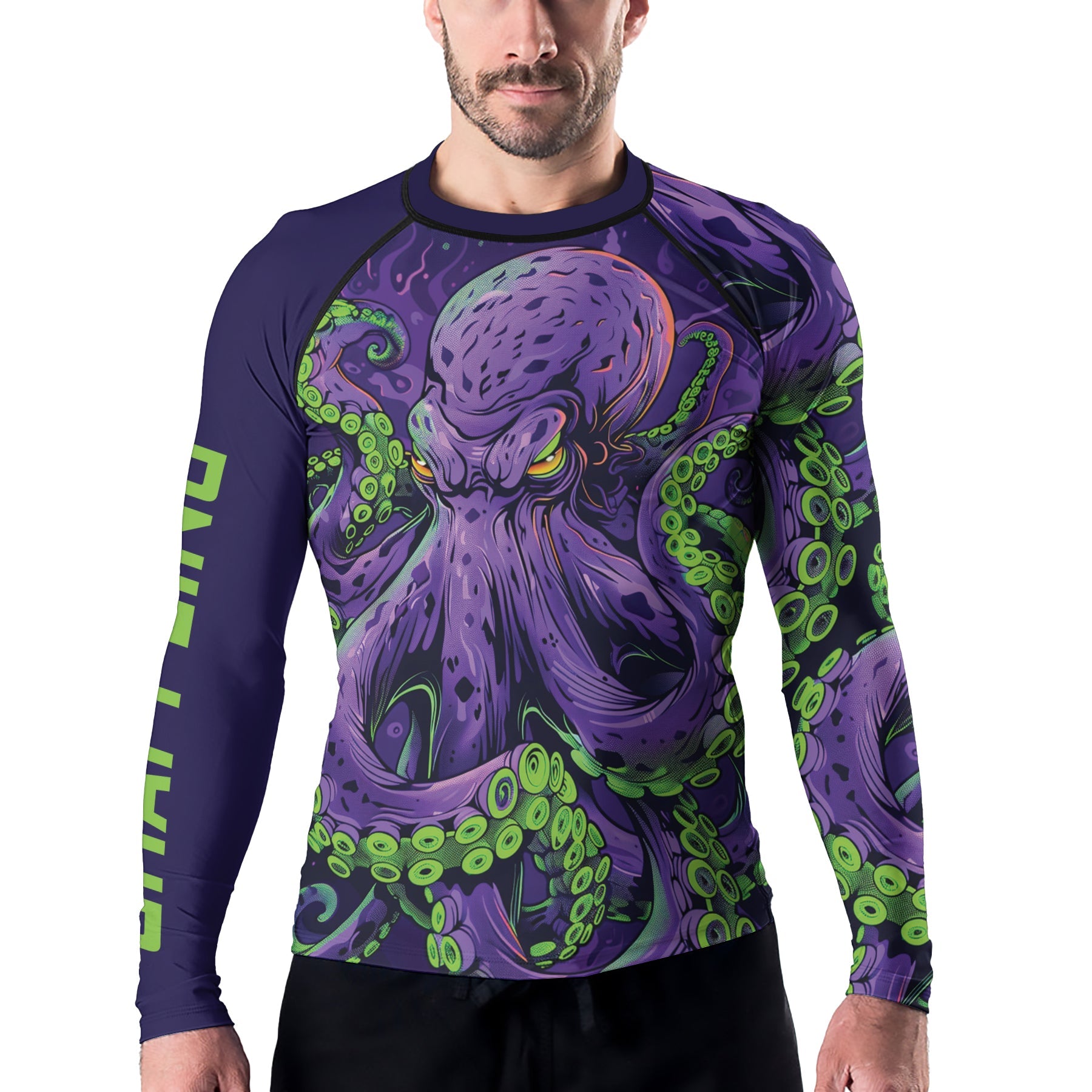 Rashninja Octopus Neon Multi Men's Long Sleeve Rash Guard