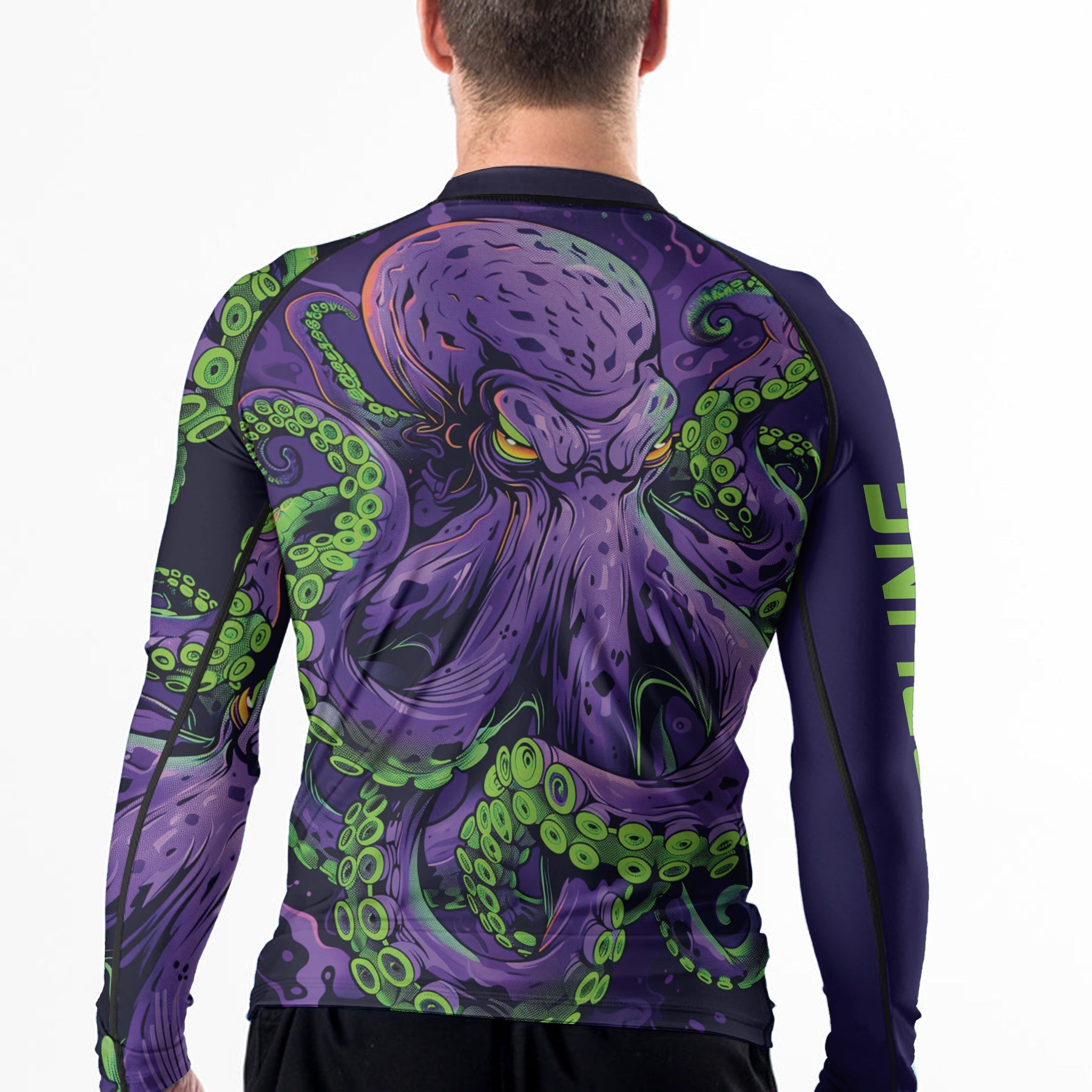 Rashninja Octopus Neon Multi Men's Long Sleeve Rash Guard