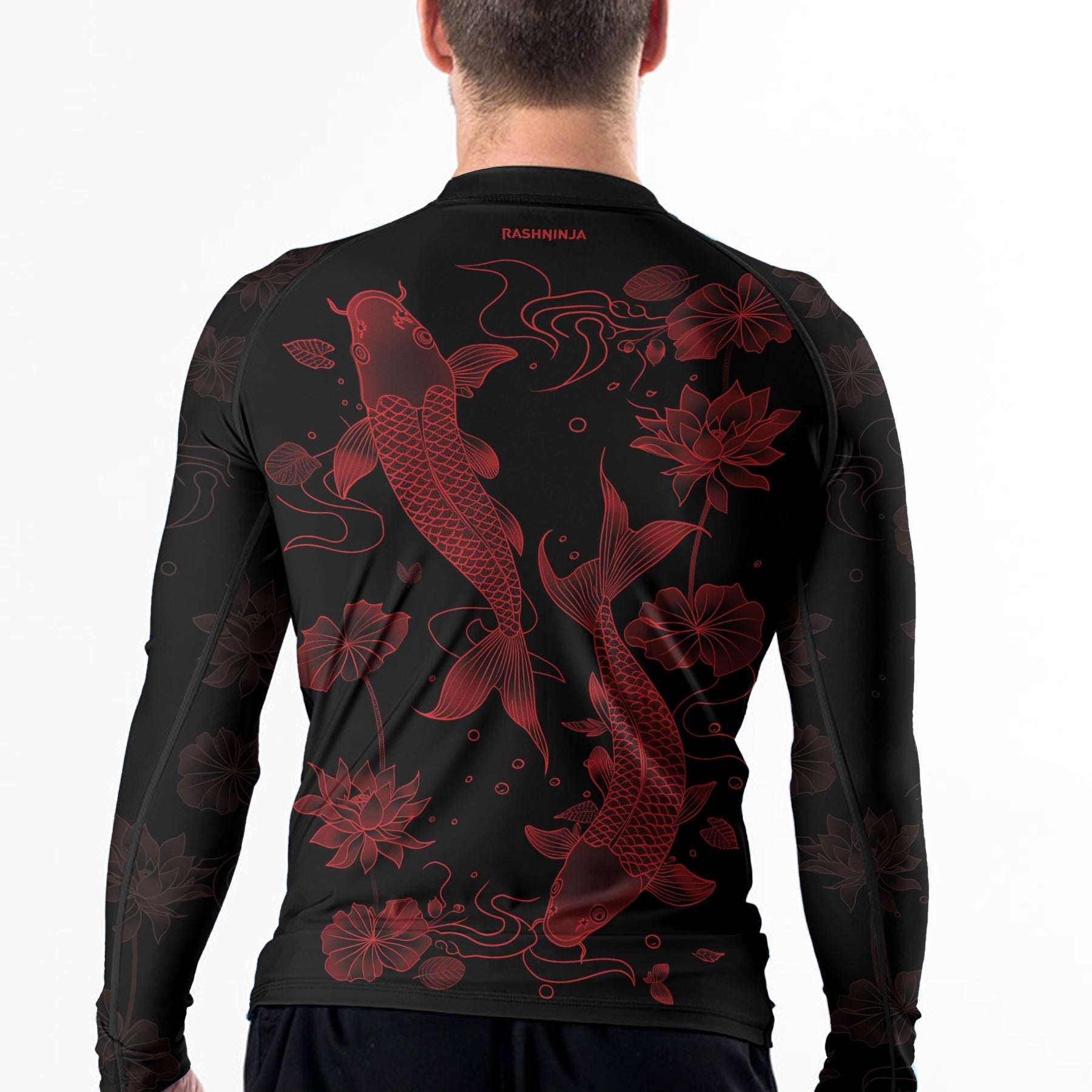 Rashninja Koi Lotus Flow Men's Long Sleeve Rash Guard
