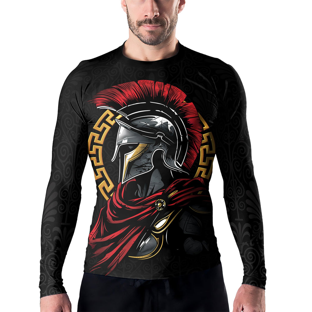 Rashninja Spartan Spear Pattern Men's Long Sleeve Rash Guard