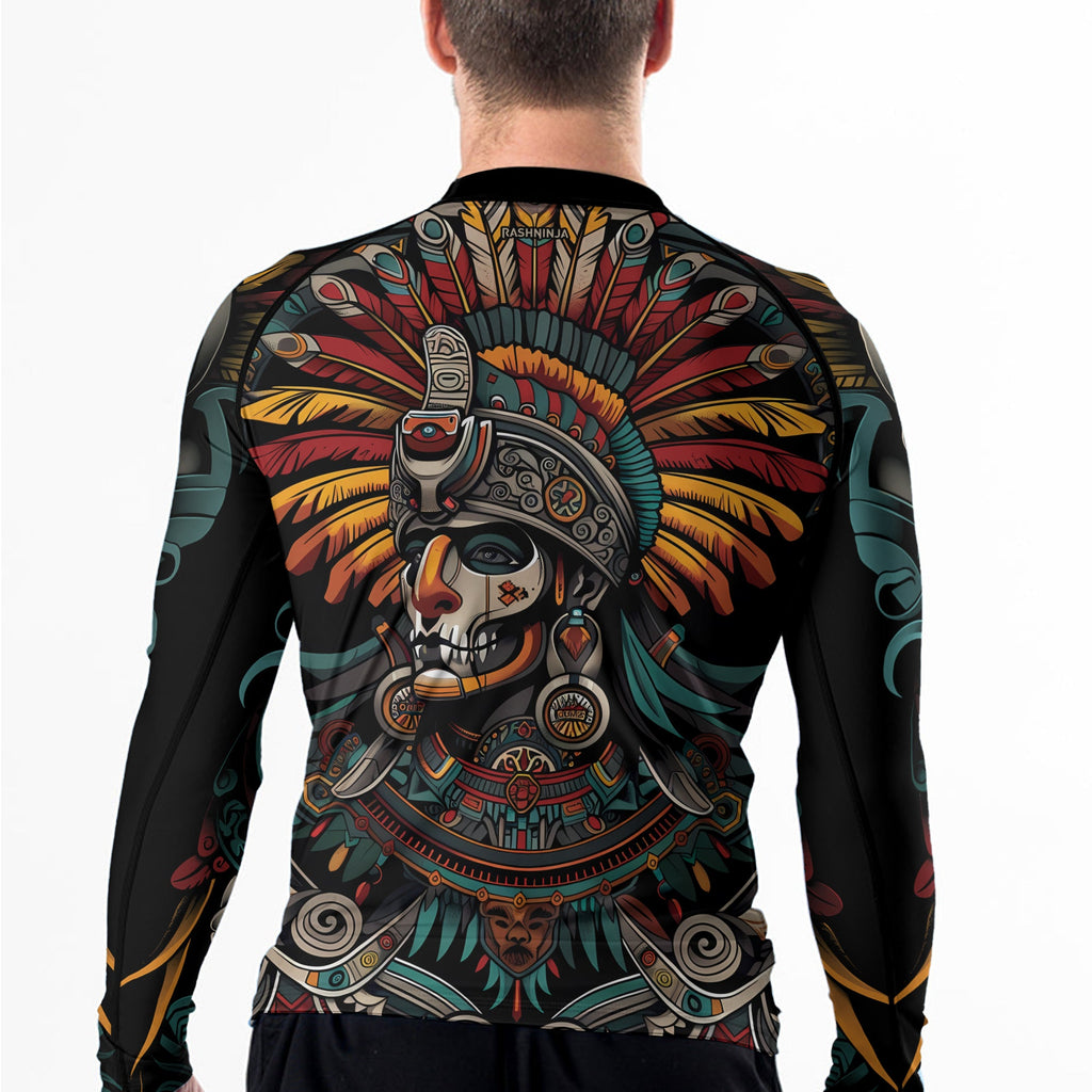 Rashninja Aztec Eagle Crest Men's Long Sleeve Rash Guard