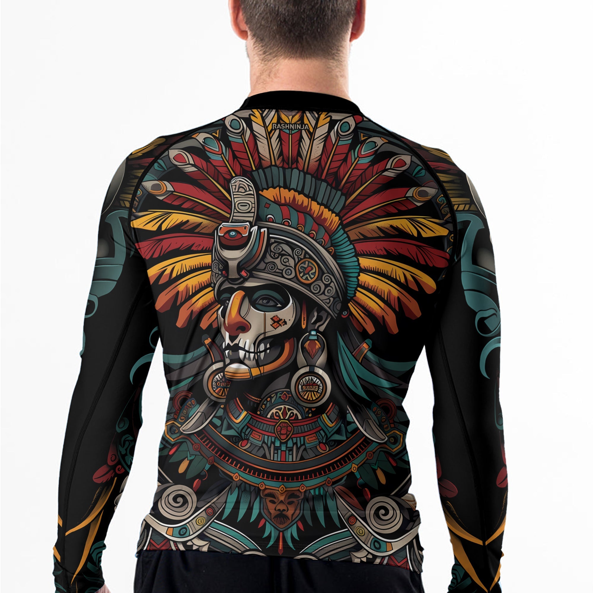 Rashninja Aztec Eagle Crest Men's Long Sleeve Rash Guard