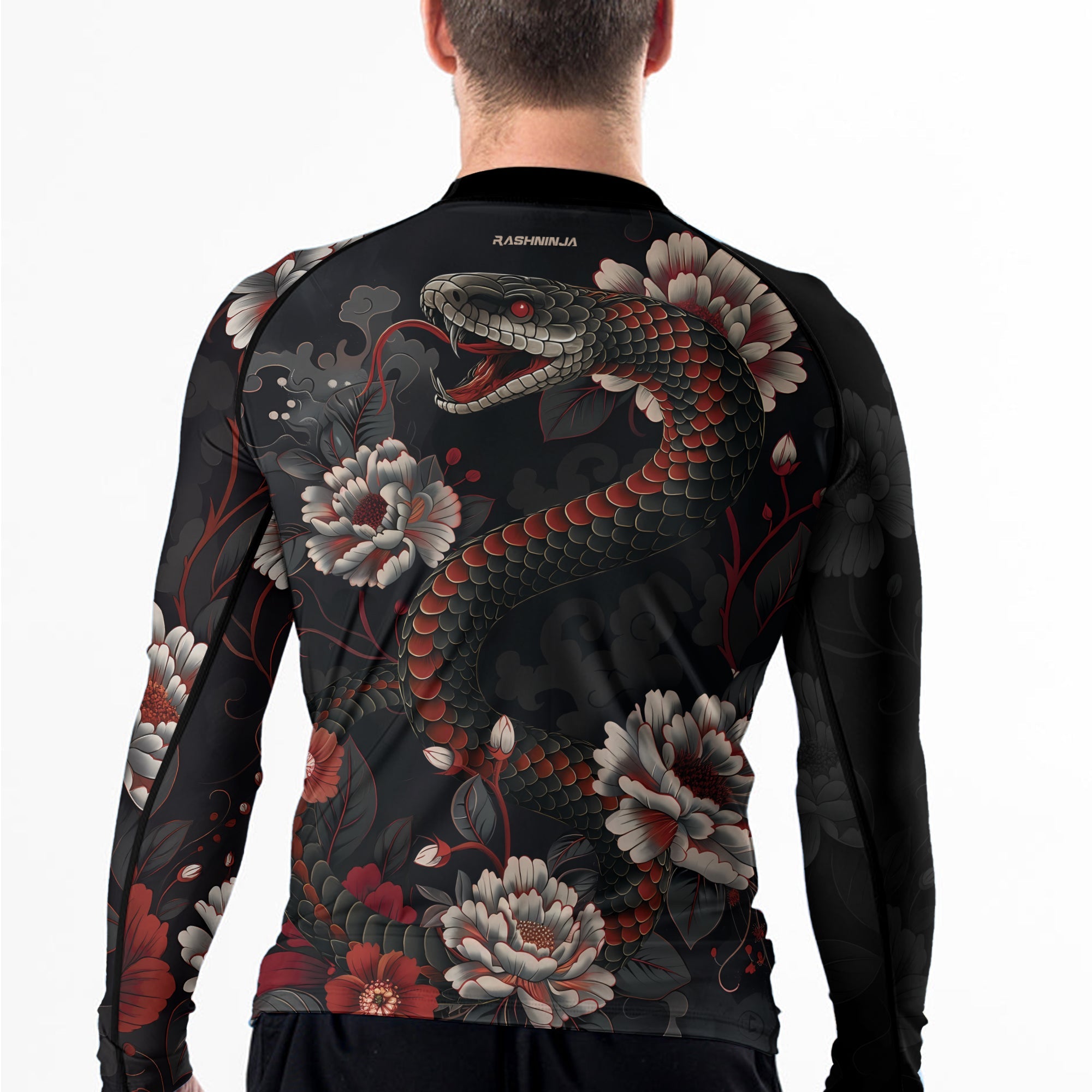 Rashninja Snake Blossom Strike Men's Long Sleeve Rash Guard