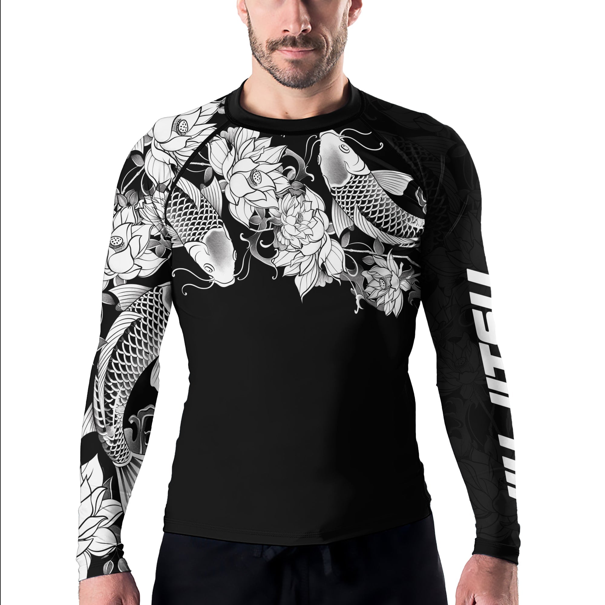 Rashninja Samurai Koi Harmony Men's Long Sleeve Rash Guard