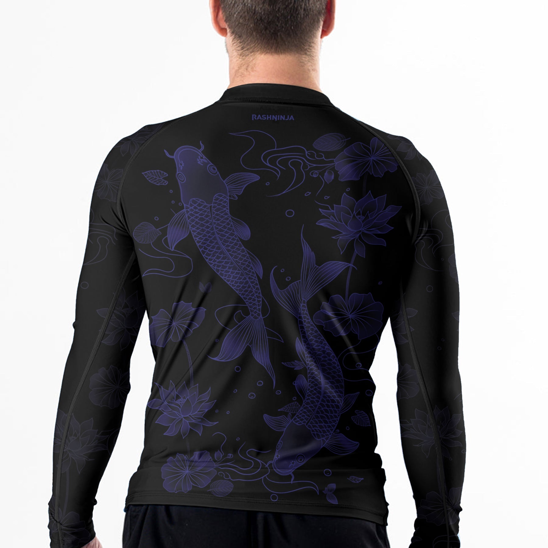 Rashninja Koi Lotus Flow Men's Long Sleeve Rash Guard