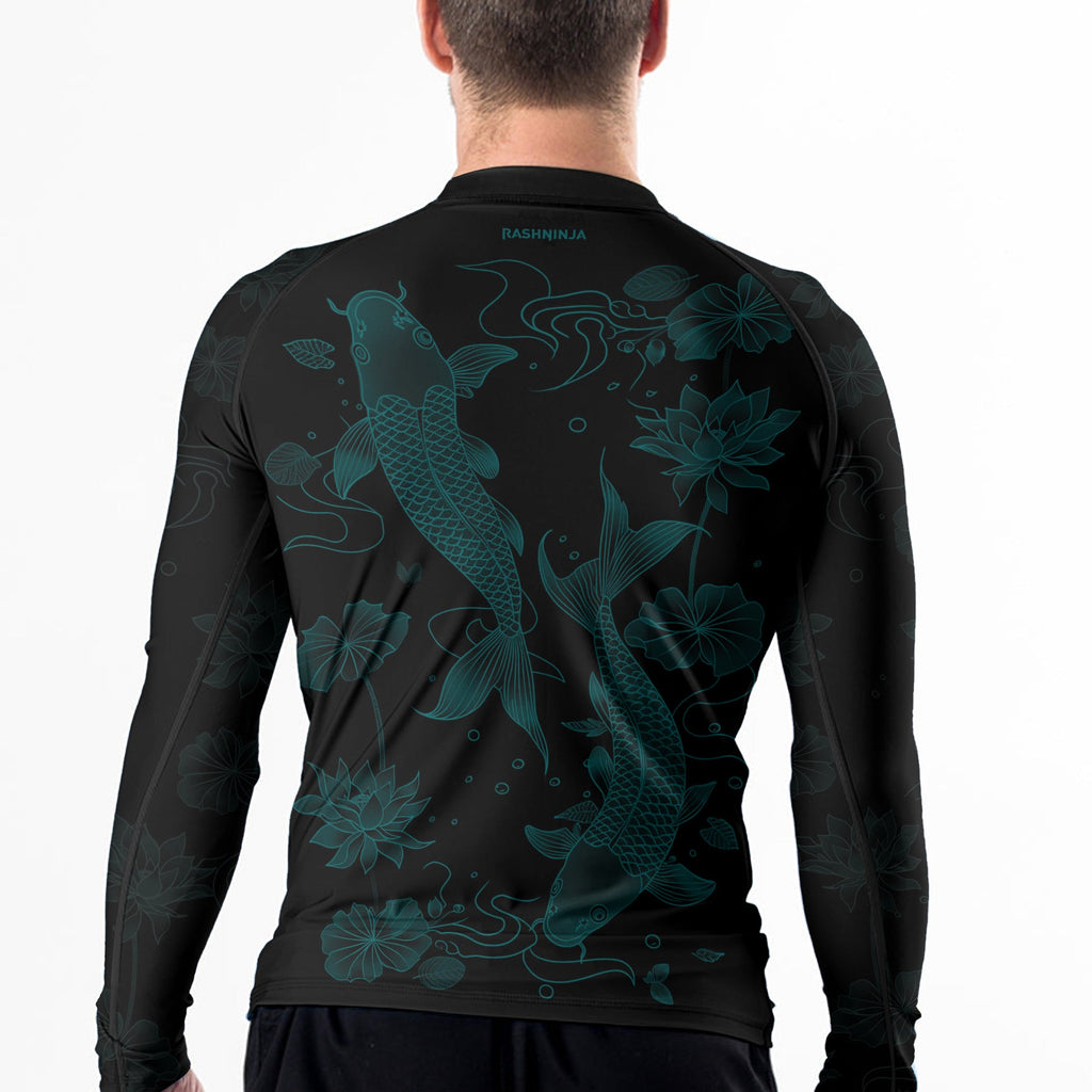 Rashninja Koi Lotus Flow Men's Long Sleeve Rash Guard