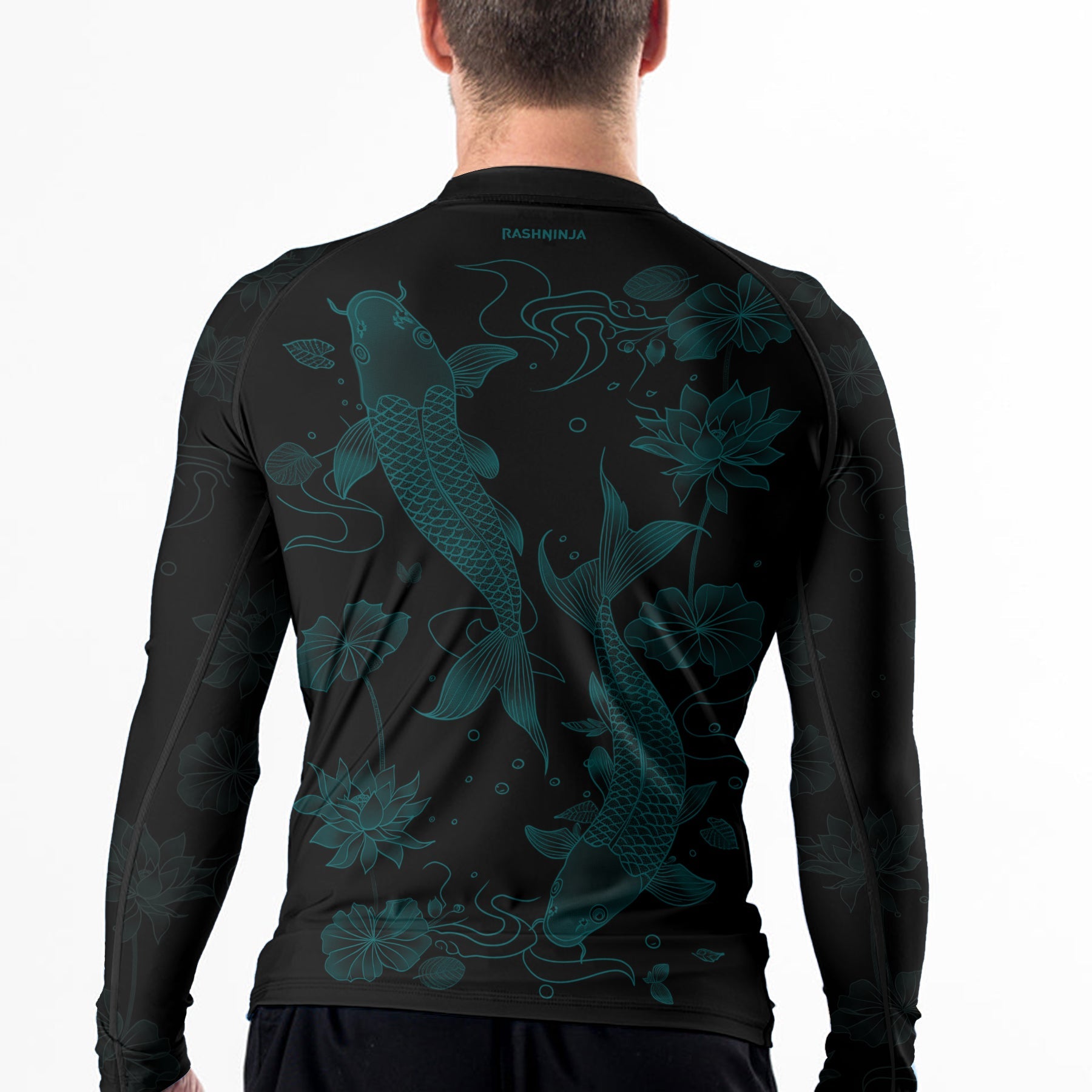 Rashninja Koi Lotus Flow Men's Long Sleeve Rash Guard