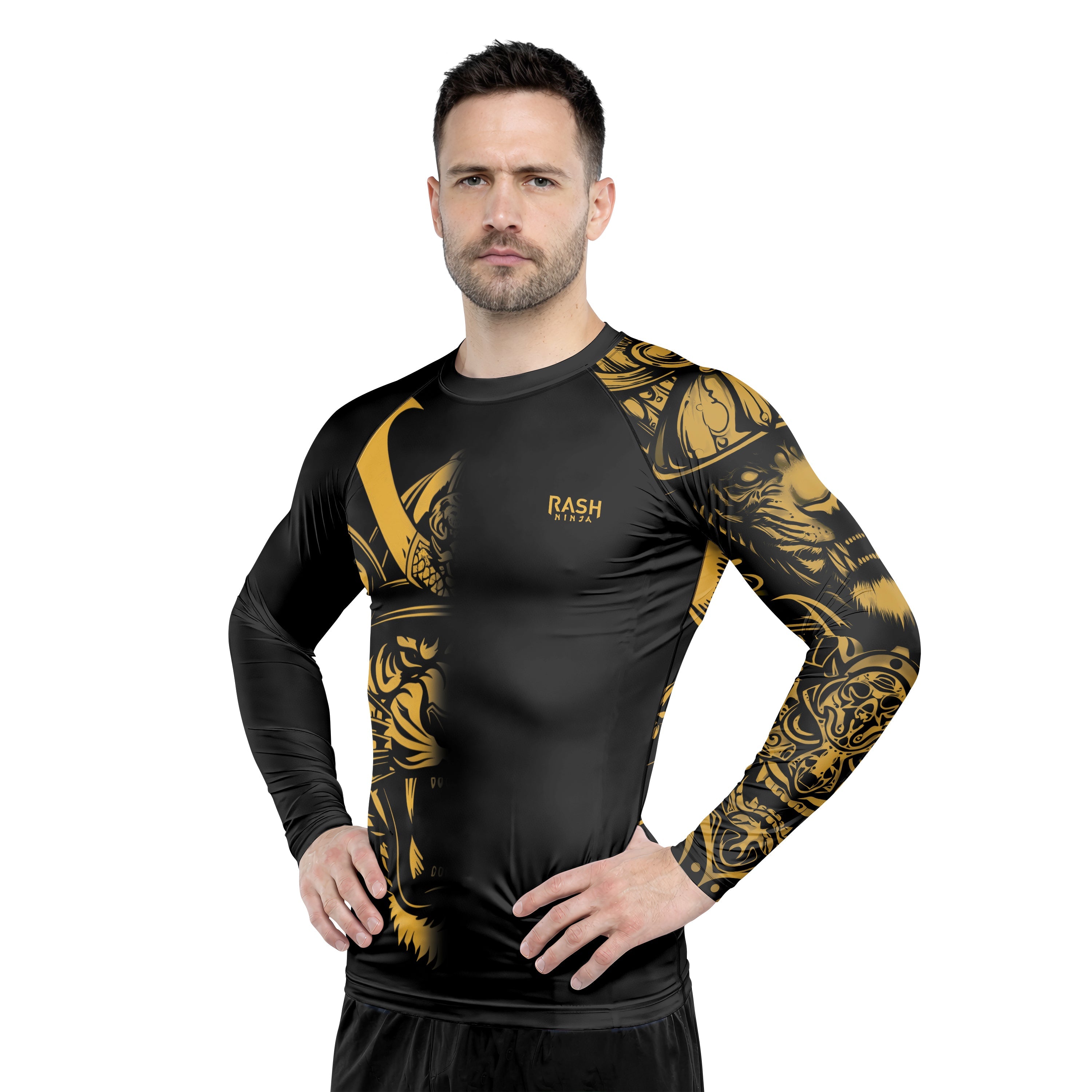 Rashninja Tiger Samurai Men's Long Sleeve Rash Guard