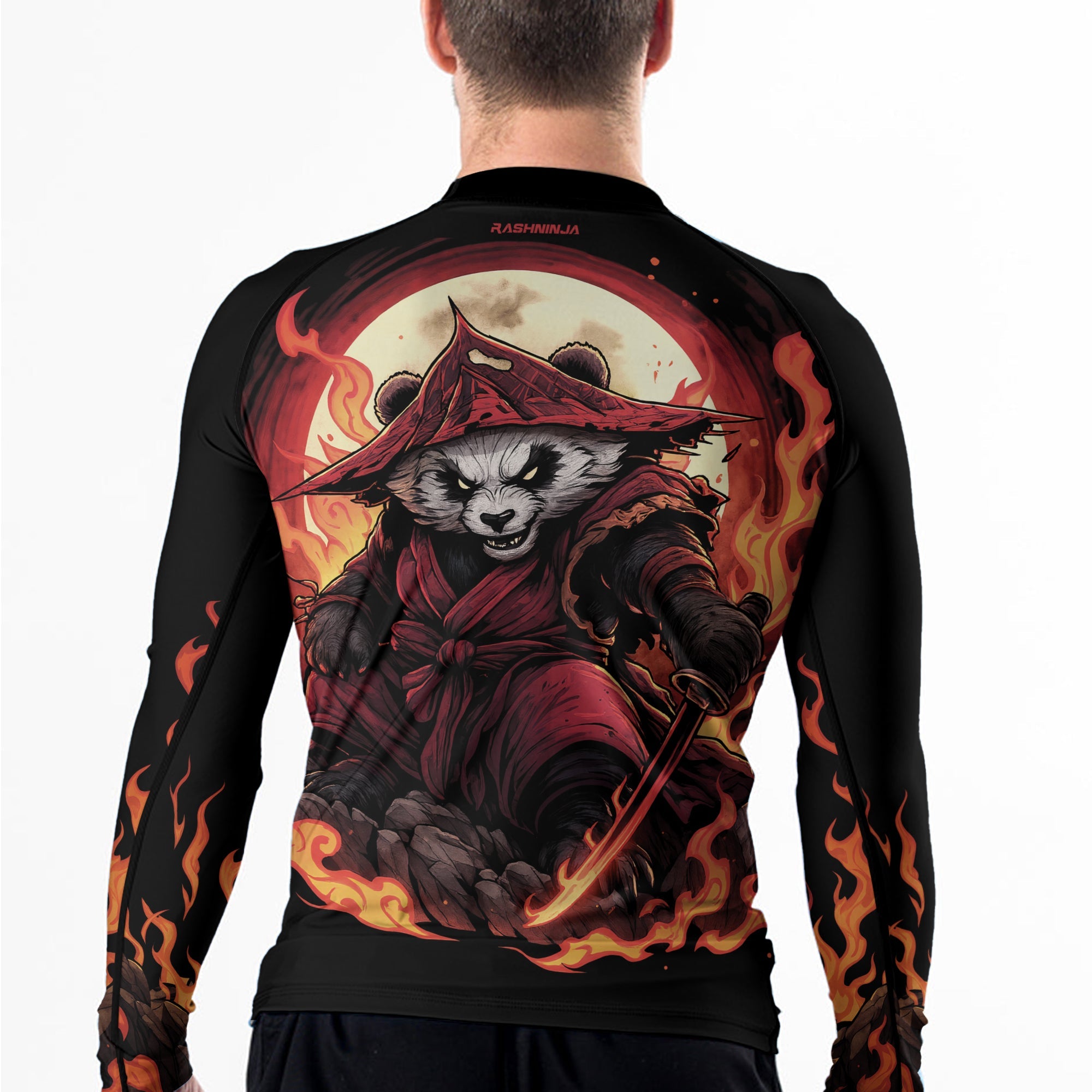 Rashninja Panda Samurai Path Men's Long Sleeve Rash Guard