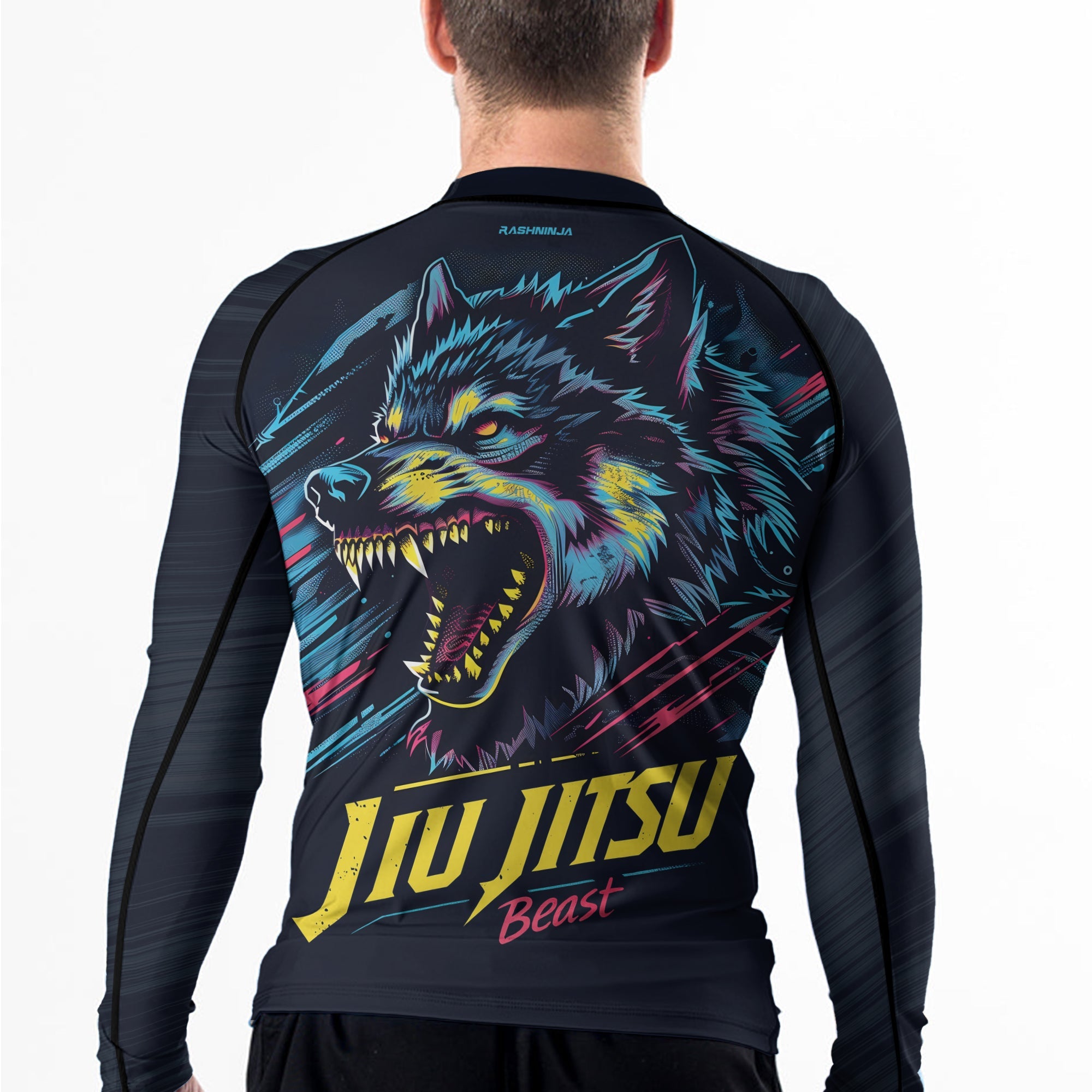 Rashninja Wolf Forest Guardian Men's Long Sleeve Rash Guard