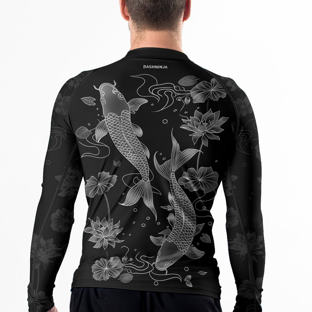 Rashninja Koi Lotus Flow Men's Long Sleeve Rash Guard