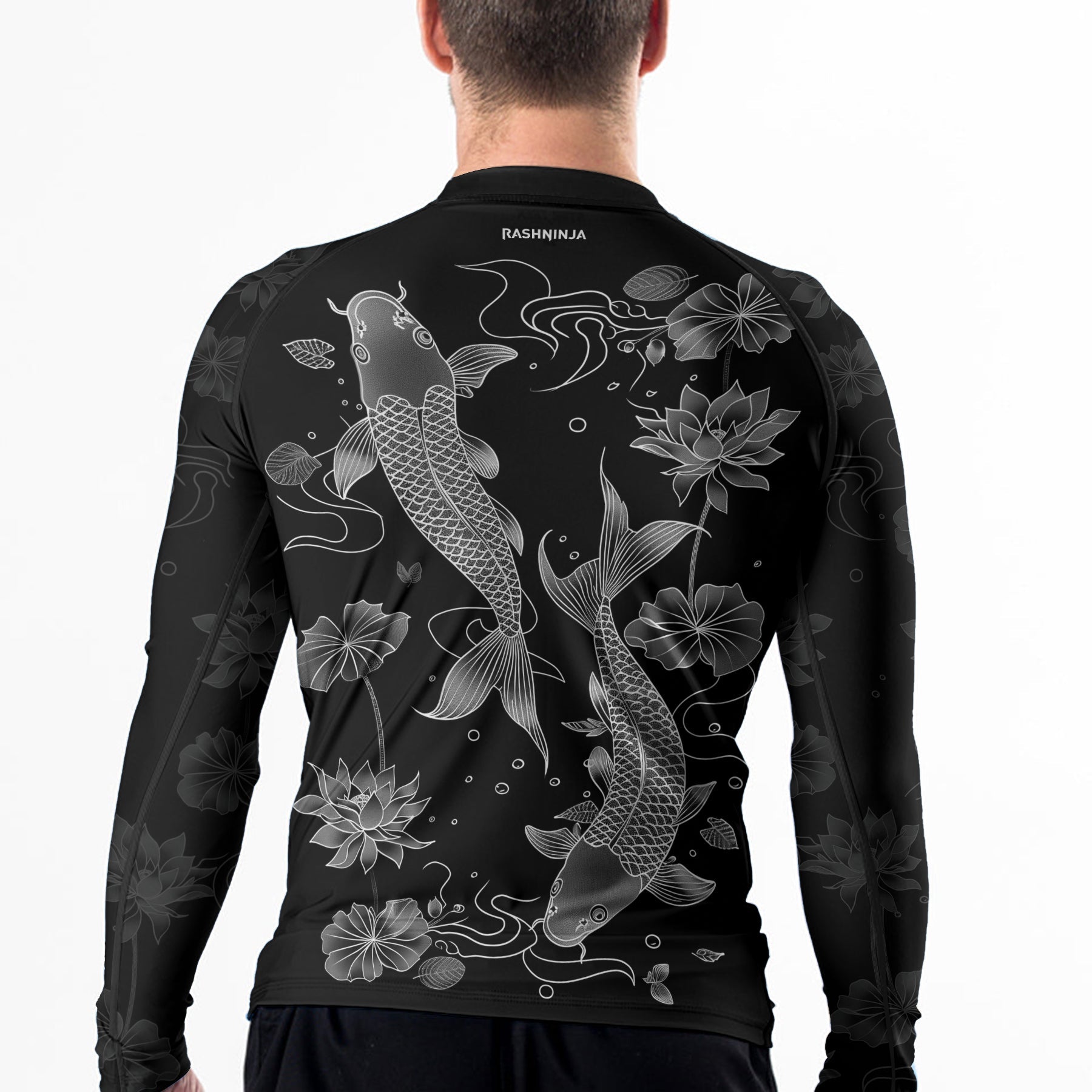 Rashninja Koi Lotus Flow Men's Long Sleeve Rash Guard