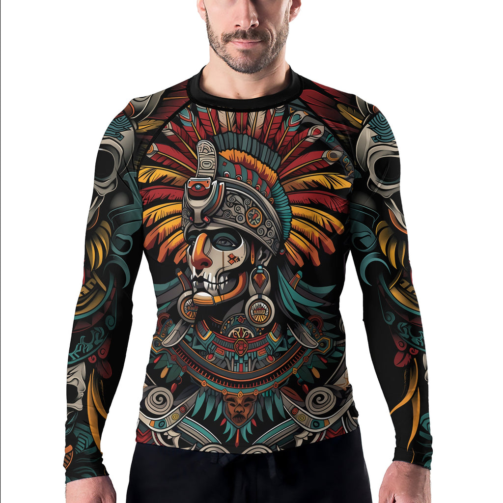 Rashninja Aztec Eagle Crest Men's Long Sleeve Rash Guard