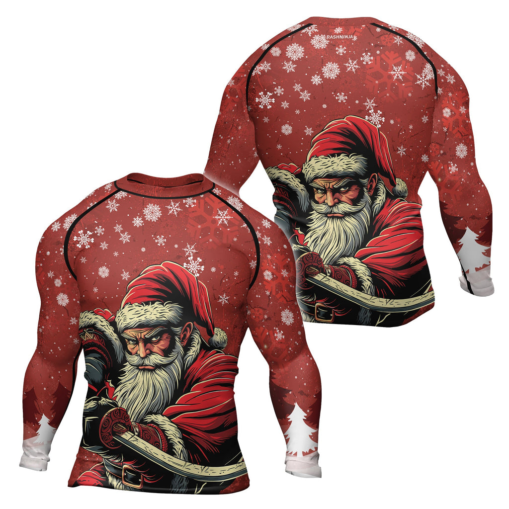 Rashninja Christmas Badass Santa Men's Long Sleeve Rash Guard