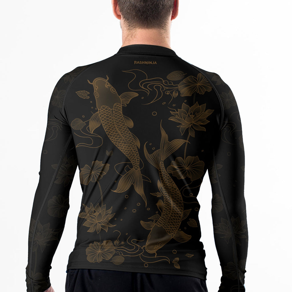 Rashninja Koi Lotus Flow Men's Long Sleeve Rash Guard