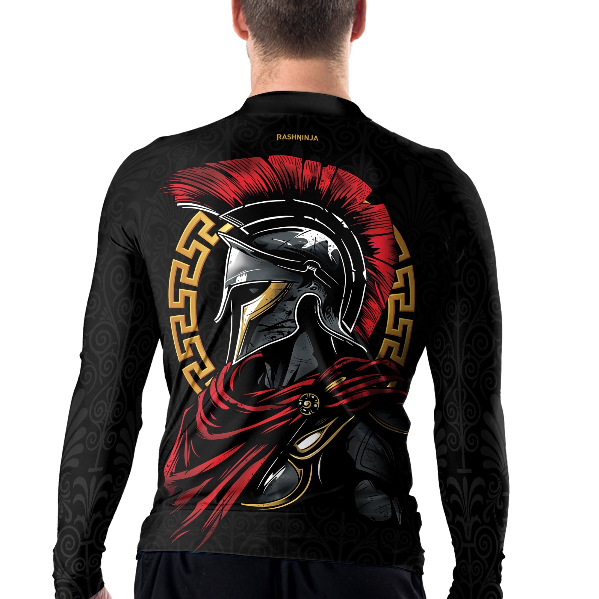 Rashninja Spartan Spear Pattern Men's Long Sleeve Rash Guard