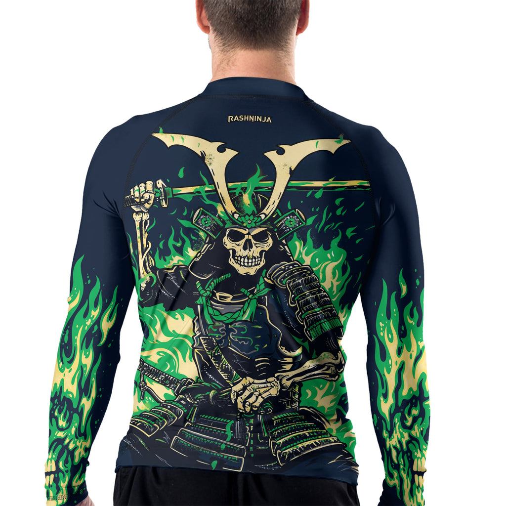 Rashninja Samurai Skull Inferno Men's Long Sleeve Rash Guard