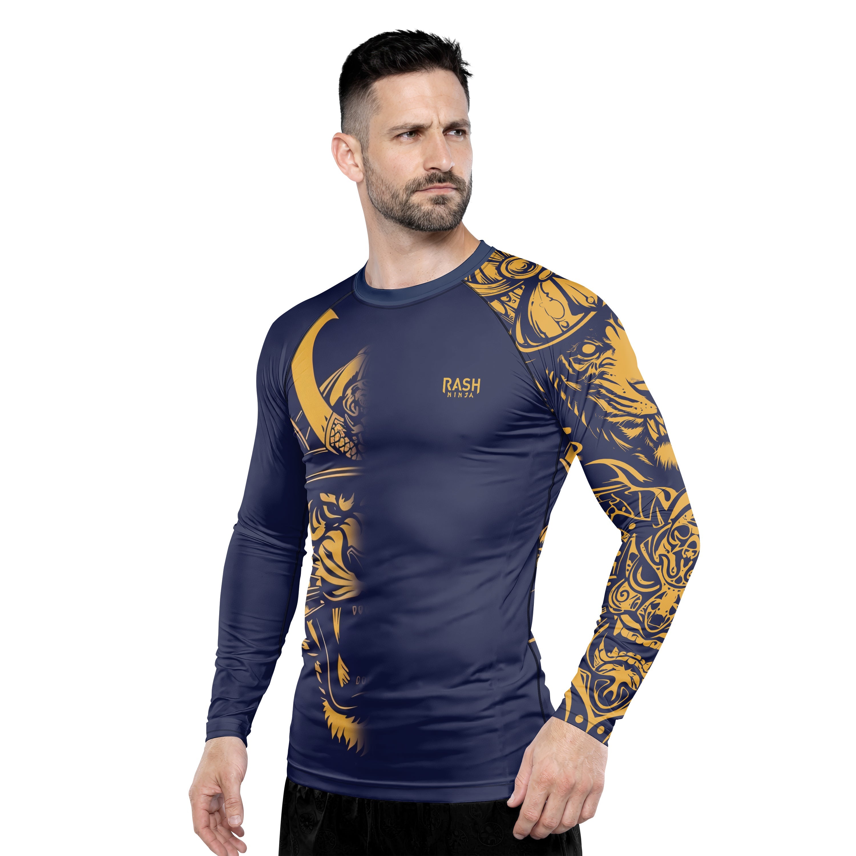 Rashninja Tiger Samurai Men's Long Sleeve Rash Guard