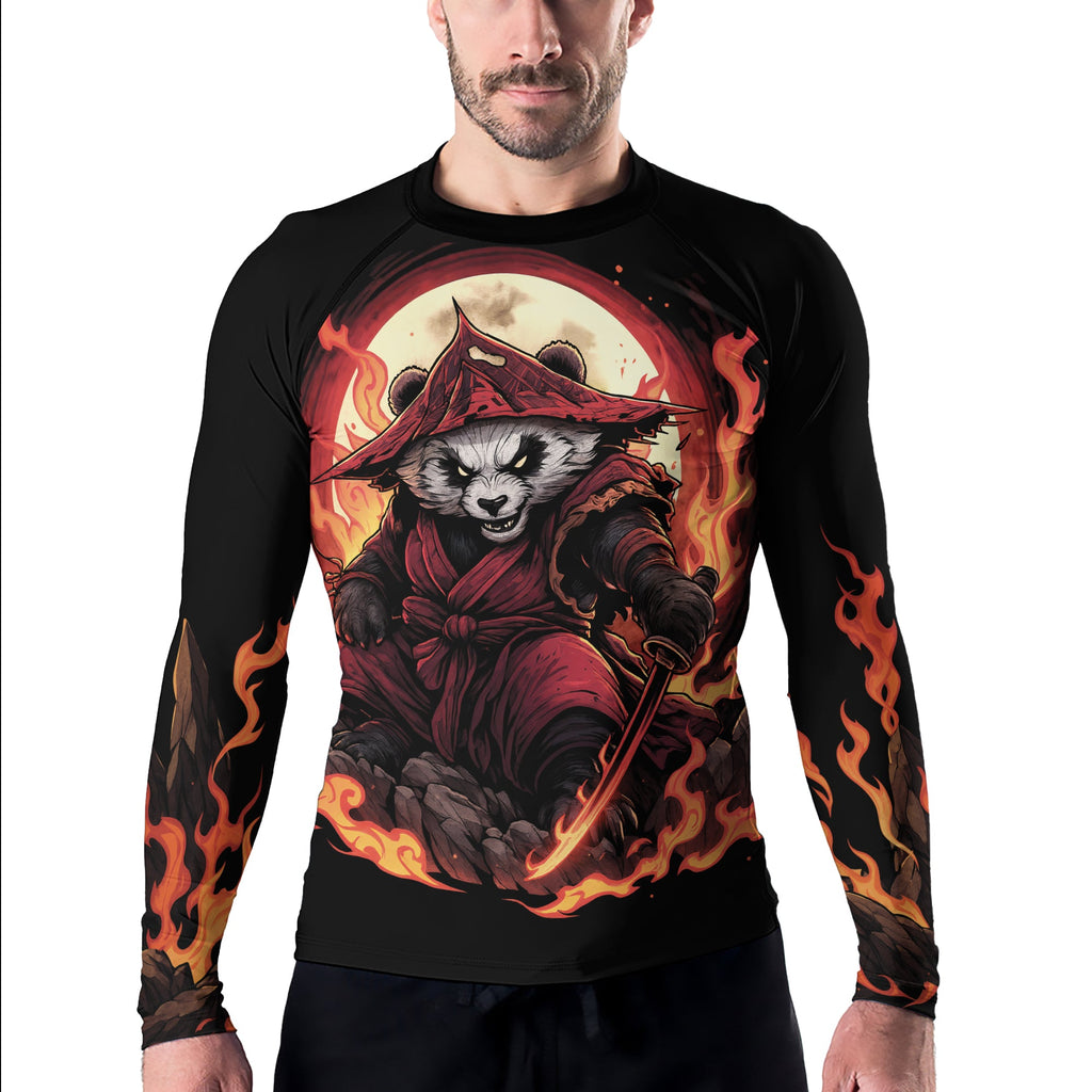 Rashninja Panda Samurai Path Men's Long Sleeve Rash Guard
