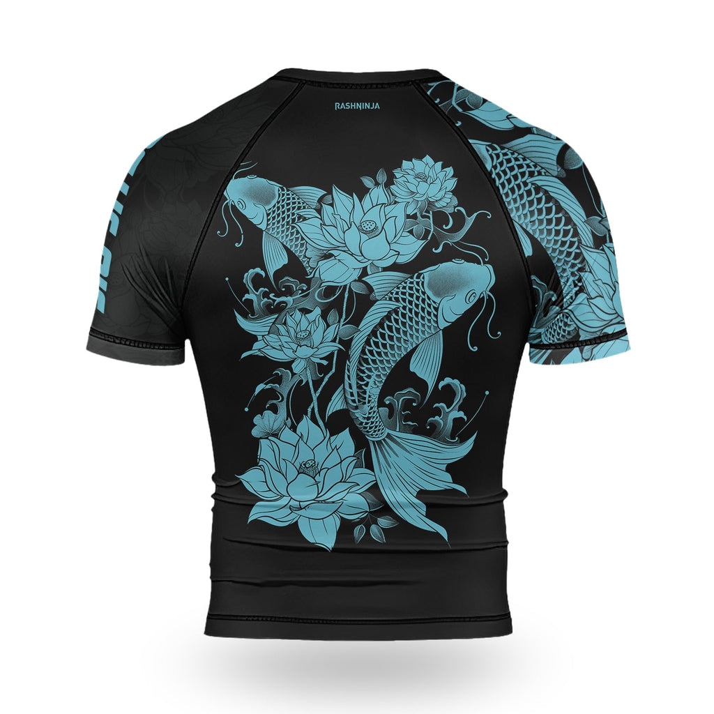 Rashninja Samurai Koi Harmony Men's Short Sleeve Rash Guard