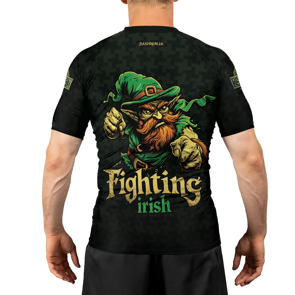 Rashninja Fighting Irish Leprechaun Men's Short Sleeve Rash Guard