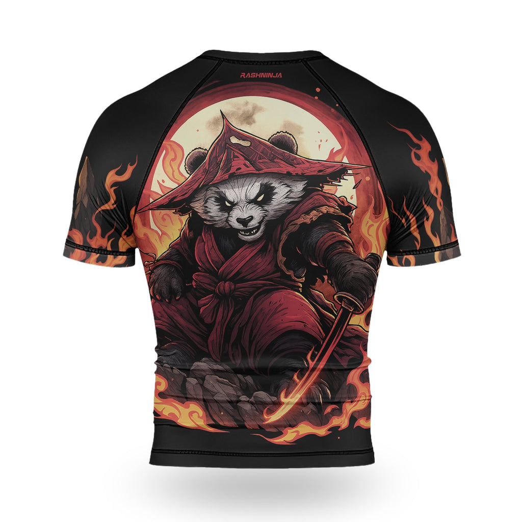 Rashninja Panda Samurai Path Men's Short Sleeve Rash Guard