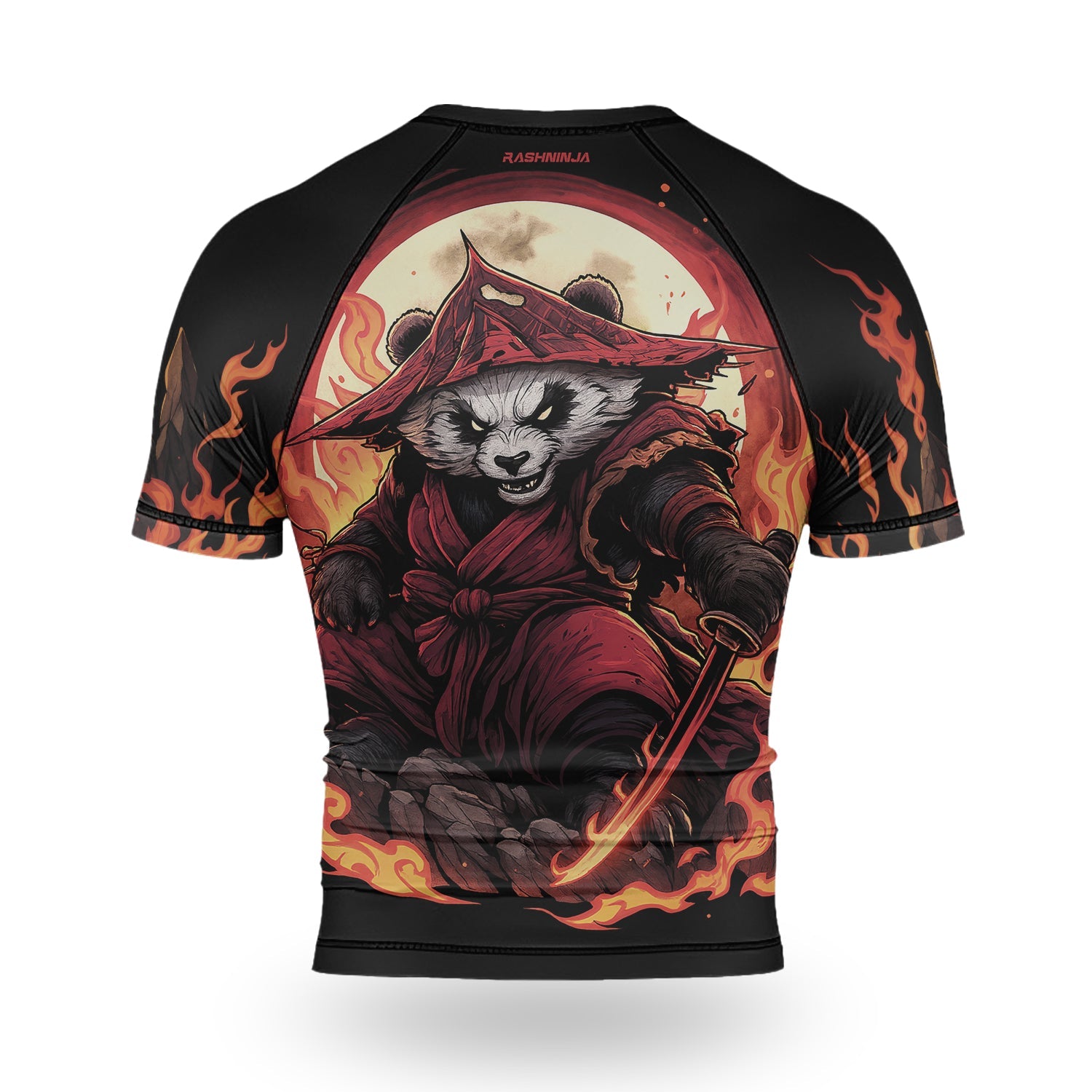 Rashninja Panda Samurai Path Men's Short Sleeve Rash Guard