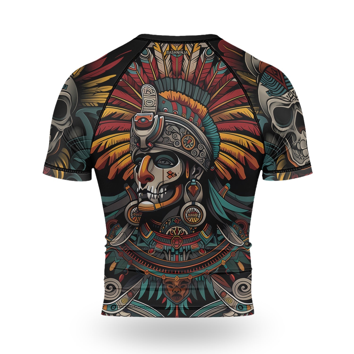 Rashninja Aztec Eagle Crest Men's Short Sleeve Rash Guard