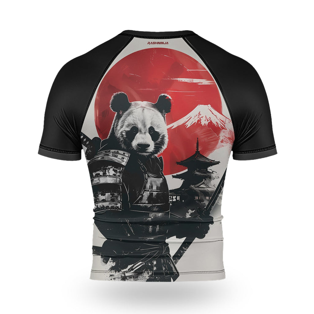 Rashninja Panda Samurai Sunset Men's Short Sleeve Rash Guard