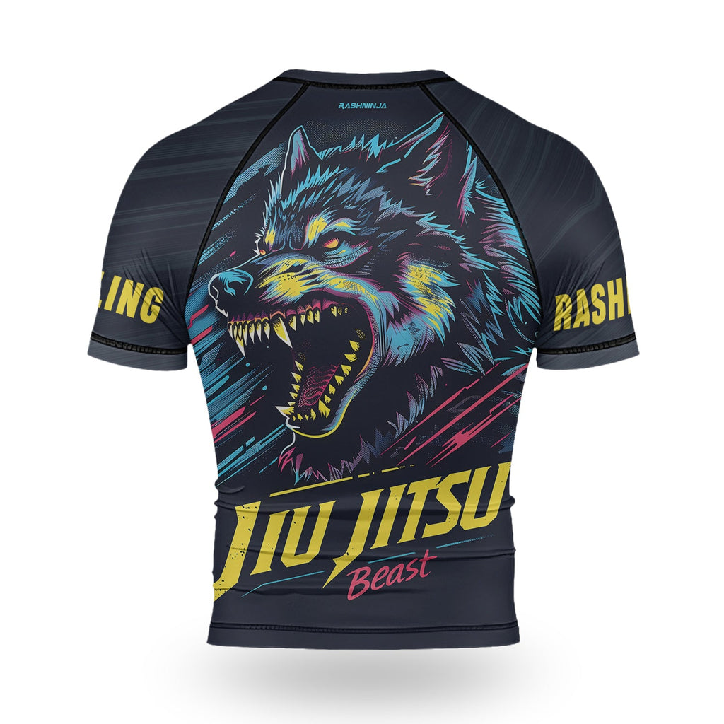 Rashninja Wolf Forest Guardian Men's Short Sleeve Rash Guard