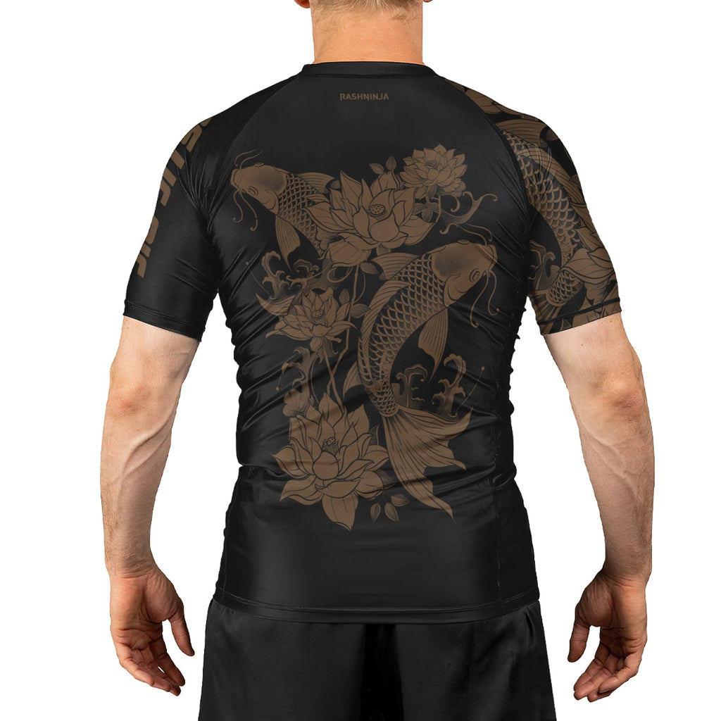 Rashninja Samurai Koi Harmony Men's Short Sleeve Rash Guard