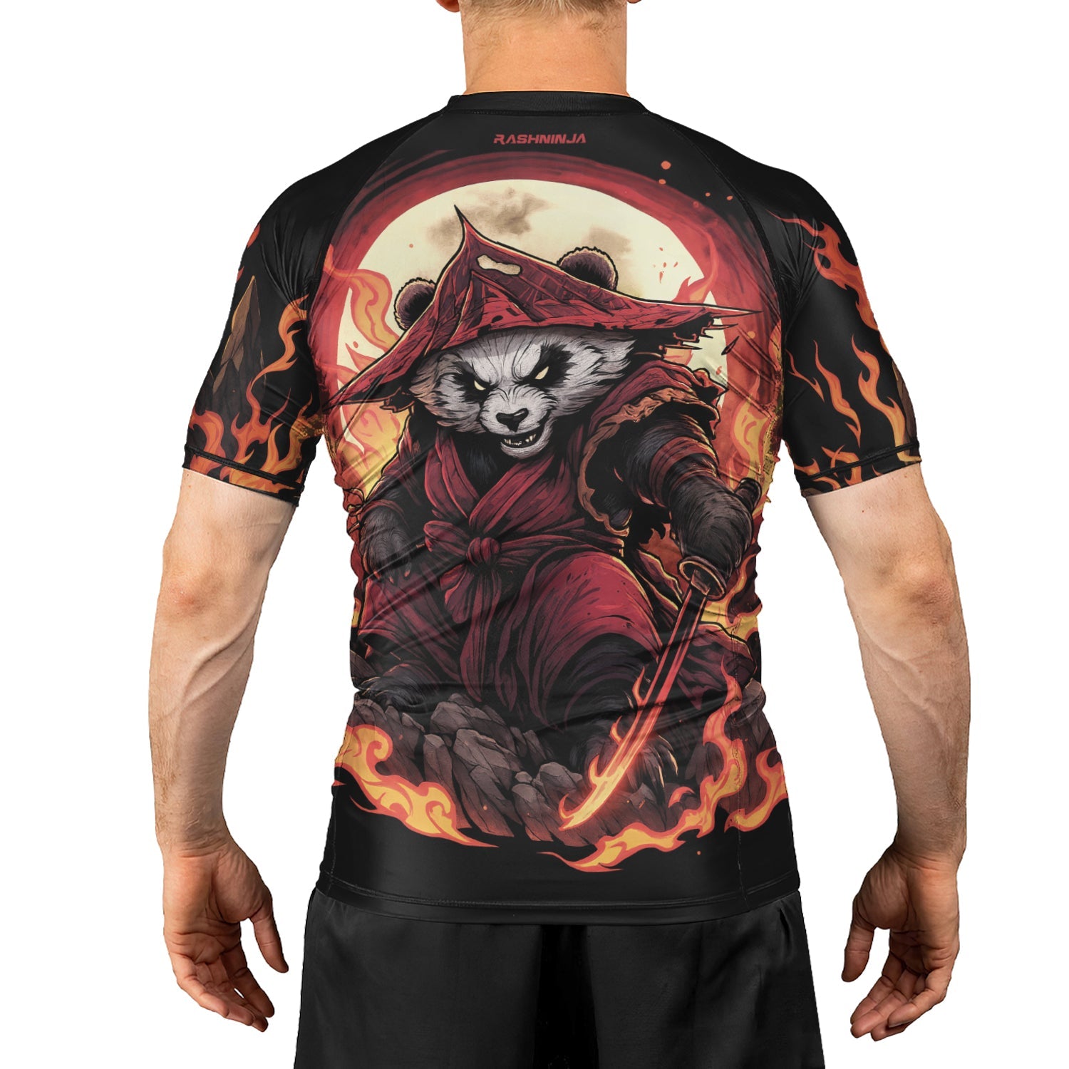 Rashninja Panda Samurai Path Men's Short Sleeve Rash Guard