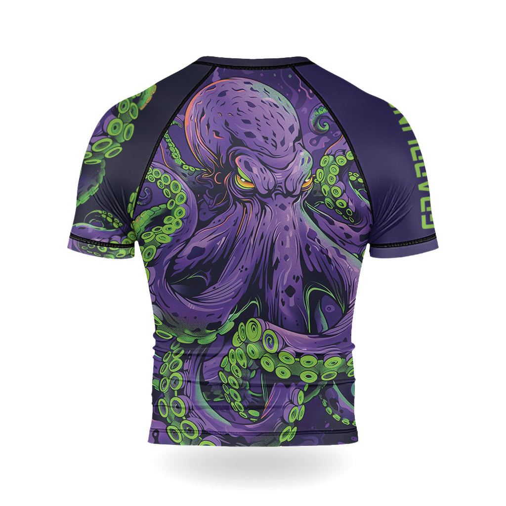 Rashninja Octopus Neon Multi Men's Short Sleeve Rash Guard