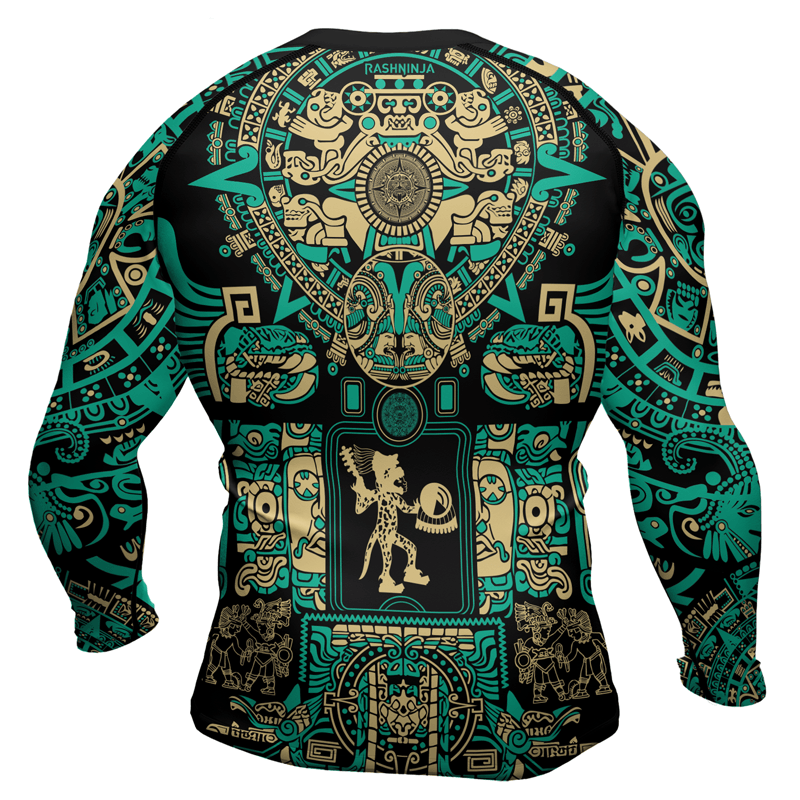 Rashninja Aztec Sun Stone Men's Long Sleeve Rash Guard