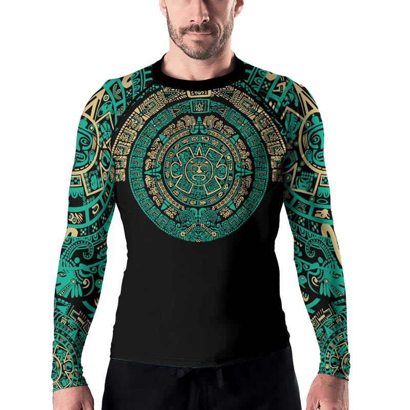 Rashninja Aztec Sun Stone Men's Long Sleeve Rash Guard