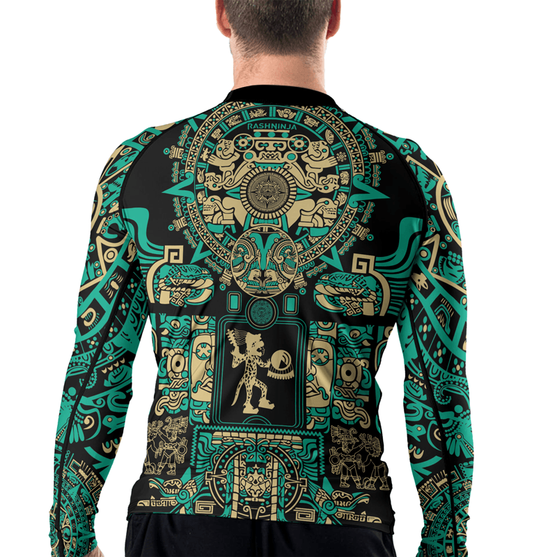 Rashninja Aztec Sun Stone Men's Long Sleeve Rash Guard