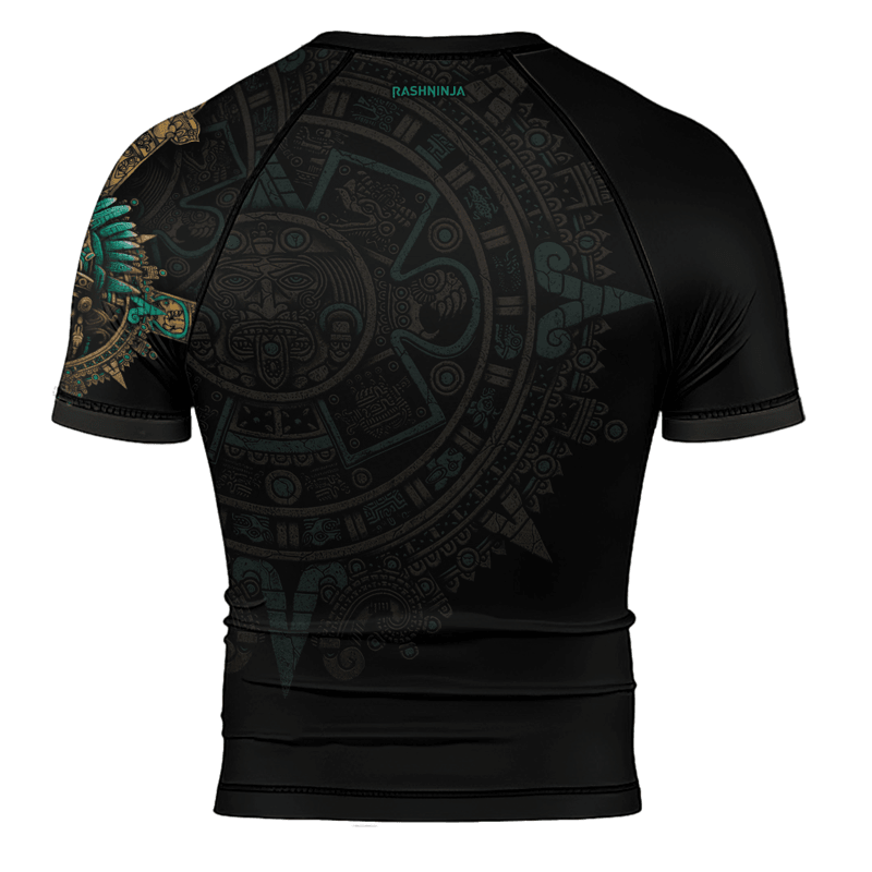 Rashninja Aztec Tribe Warrior Men's Short Sleeve Rash Guard