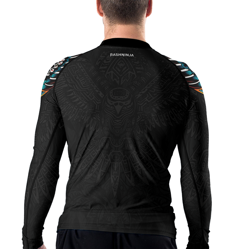 Rashninja Aztec Hunting Eagle Men's Long Sleeve Rash Guard
