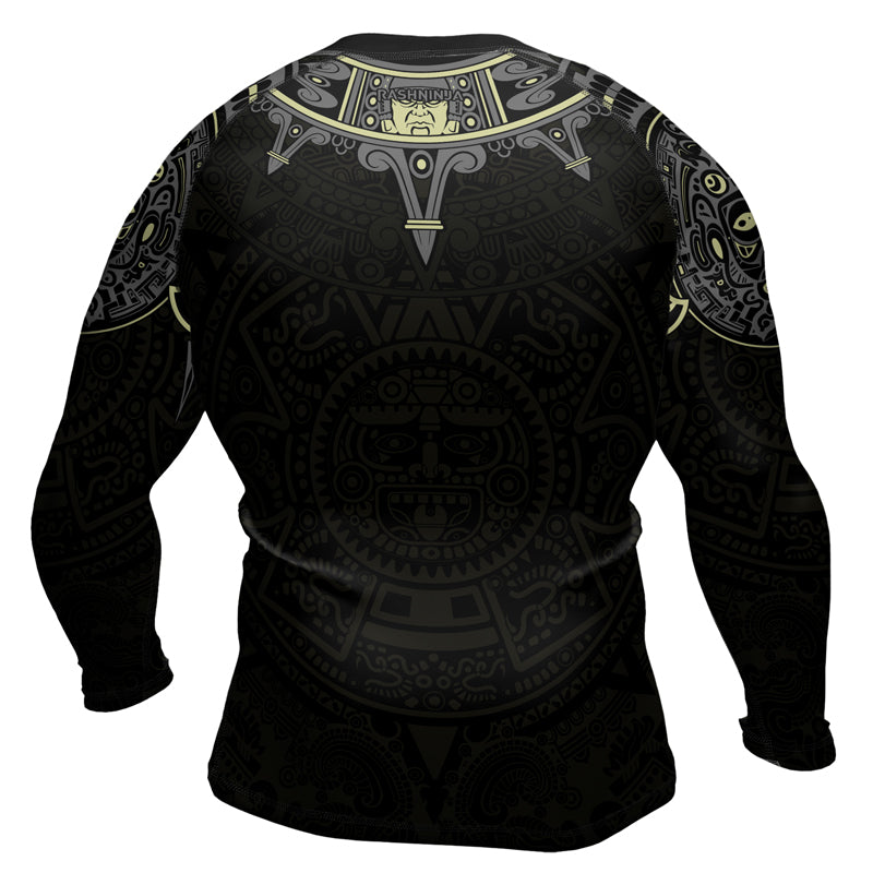 Rashninja Aztec Sun Symbol Men's Long Sleeve Rash Guard